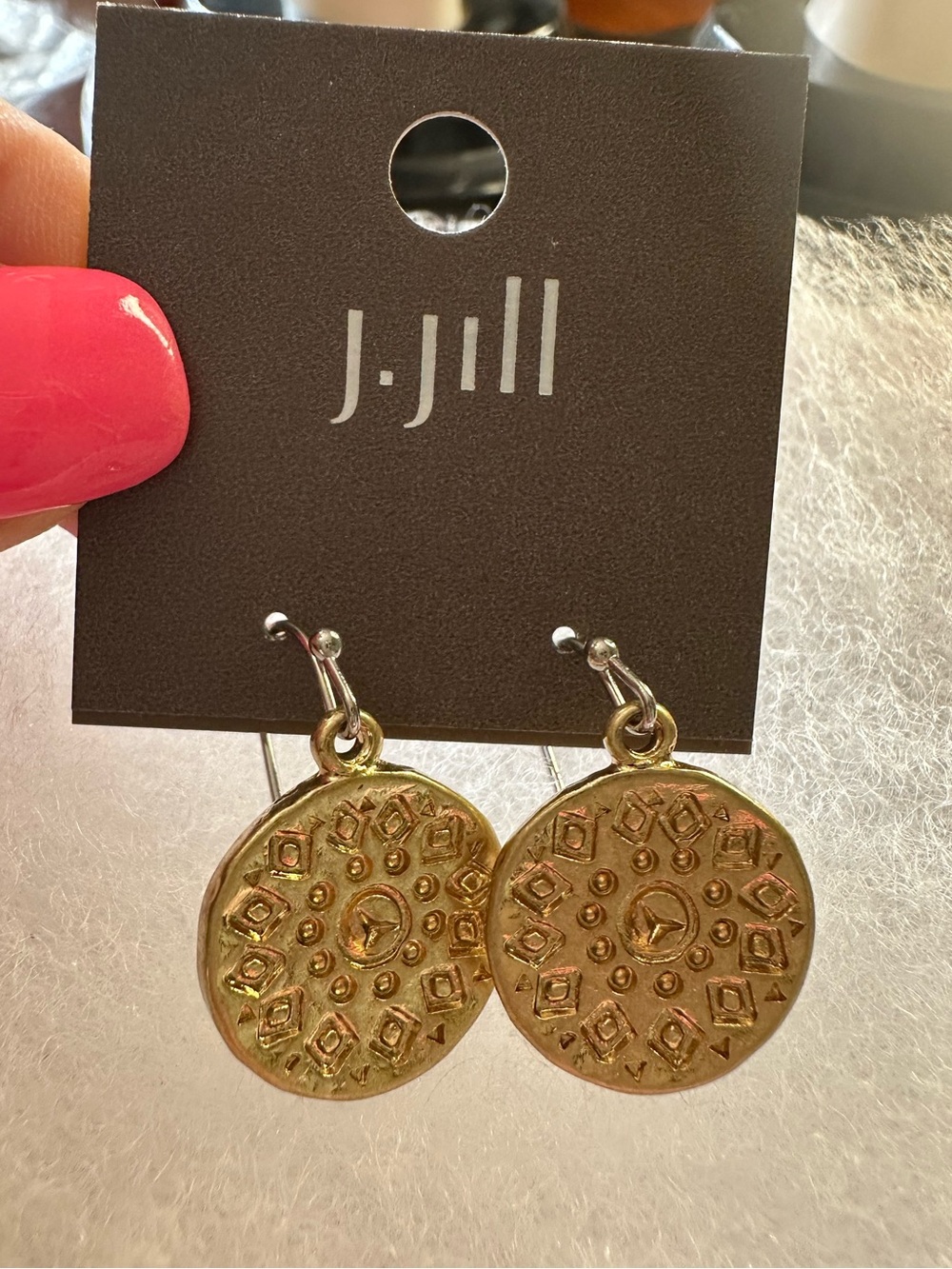 J.jill winter sunset beaded hoops size 1.5”